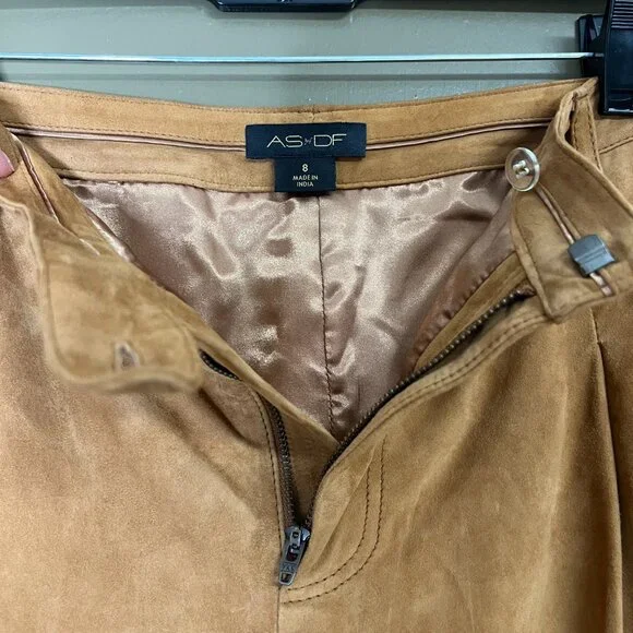 AS by DF Denise Upcycled Suede Trousers - Size: 8